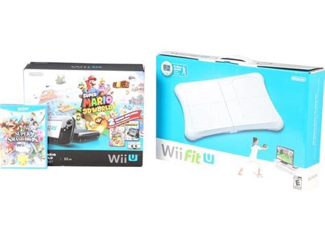 Nintendo Wii U Super Mario 3D world, Nintendoland, Super Smash Bros and Wii Fit U Bundle ...