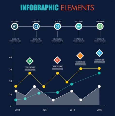 Infographic design elements lines dots circles decor Vectors graphic art designs in editable .ai ...