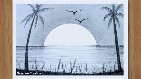 How To Draw A Sunrise Pencil