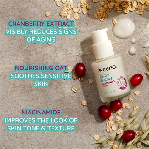 Aveeno Calm + Restore Age Renewal Anti Aging Face Serum, 1.0 fl. oz - Walmart.com