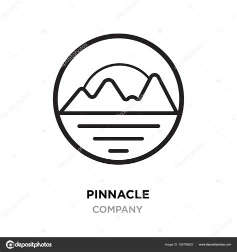 Pinnacle logo, linear mountains vector isolated on roundy white Stock Vector Image by ...