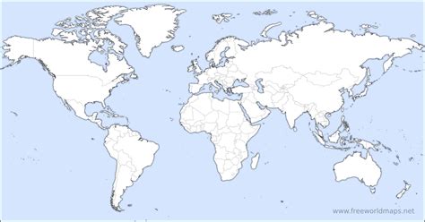 Printable World Political Map Blank - Freddy Bernardine