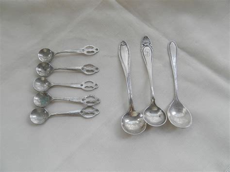 3 sterling silver vintage antique salt spoons & 5 silver plate spoons -- Antique Price Guide ...