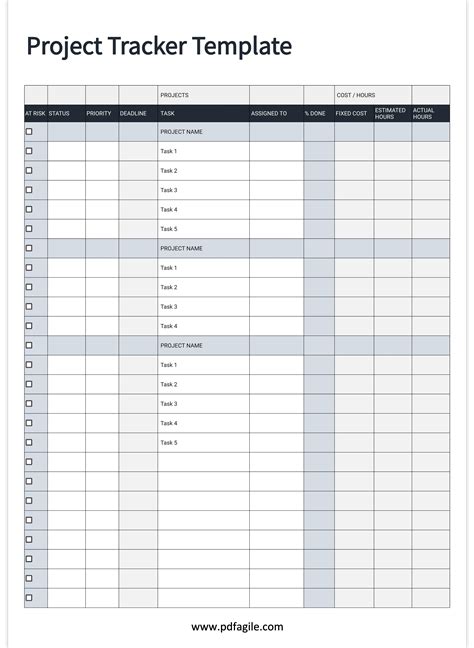 Project Tracker Template | PDF Agile