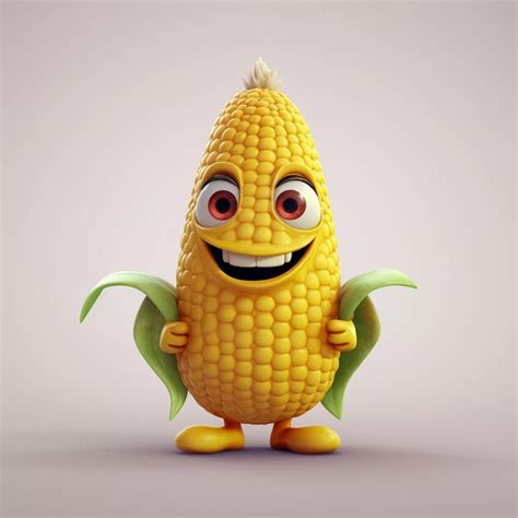 Premium AI Image | Cute corn happy cartoon character