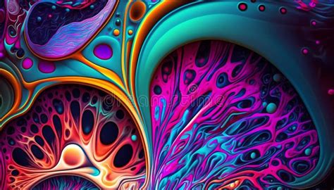 Psychedelic Background. Surrealism, Acid Patterns Stock Illustration - Illustration of trendy ...