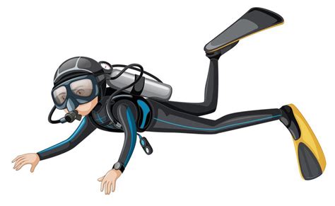 A scuba diver on white background 300524 Vector Art at Vecteezy