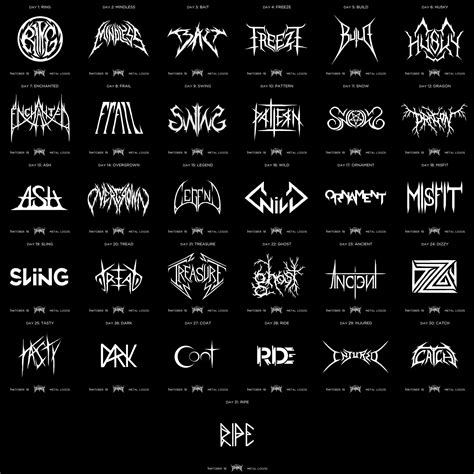 ArtStation - INKTOBER - Metal Logos