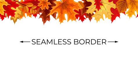 Autumn Seamless Border with Falling Autumn Leaves. Vector Illustration 4261949 Vector Art at ...