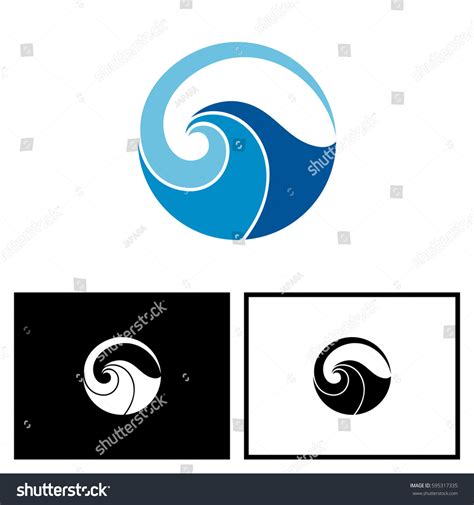 Blue Wave Logo Vector Stock Vector 595317335 - Shutterstock