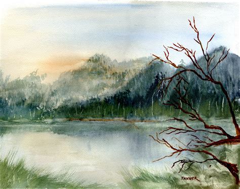 Original Art Watercolor Painting Landscape Painting Scenic