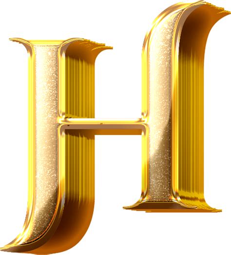 3D Gold Effect Letter H 21054630 PNG