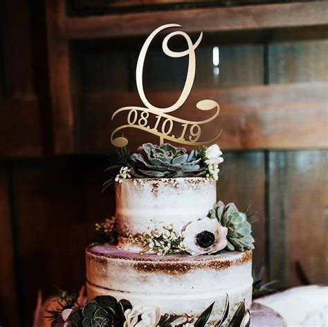 Letter Cake Topper, Monogram Cake Topper, Wedding Cake Topper, Rustic Cake Topper, Boho Cake ...