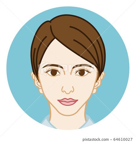 Woman with short hair front face circular clip art - Stock ... - Clip Art Library