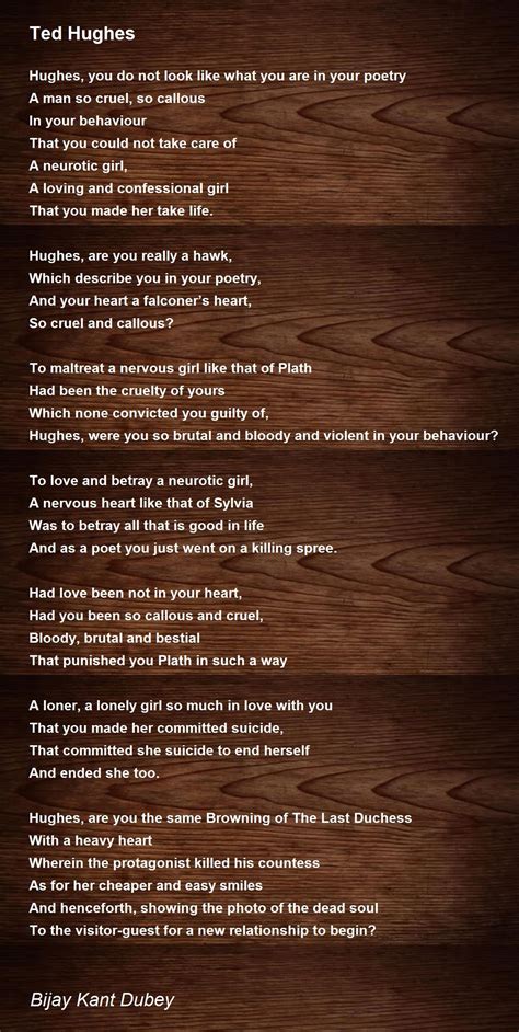 Ted Hughes - Ted Hughes Poem by Bijay Kant Dubey