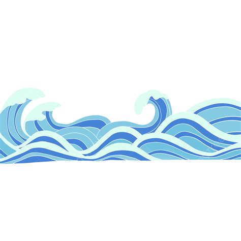 Line Drawing Blue Ocean Waves, Line Drawing, Blue, Sea Wave PNG Transparent Clipart Image and ...