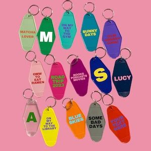 Custom Keychain Motel Keychain Personalized Keychain Colourful Gift Custom Gift Keychain ...