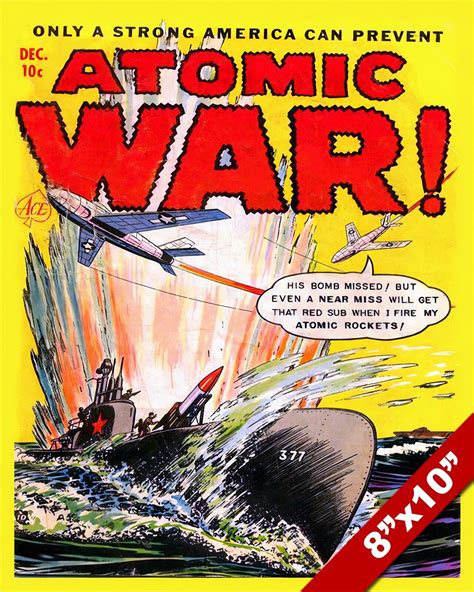 COLD WAR ERA US PROPAGANDA ATOMIC BOMB EXPLOSION WAR COMIC POSTER ON REAL CANVAS | eBay