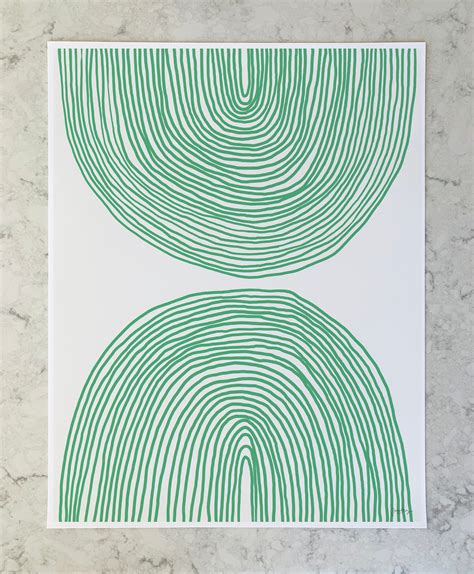 Abstract Art Print With Green Lines. Signed. Available Framed | Etsy