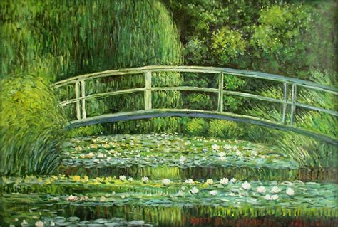 Claude Monet Bridge over Water Lily Pond Repro Hand Painted Oil Painting 24x36in | eBay