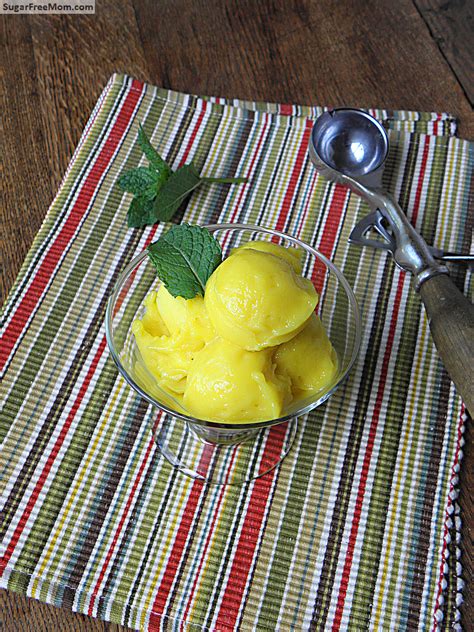 Dairy Free Mango Sorbet {No Sugar Added} - Sugar-Free Mom