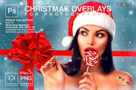 Christmas Overlay Glitter Photoshop 5 - Design Cuts