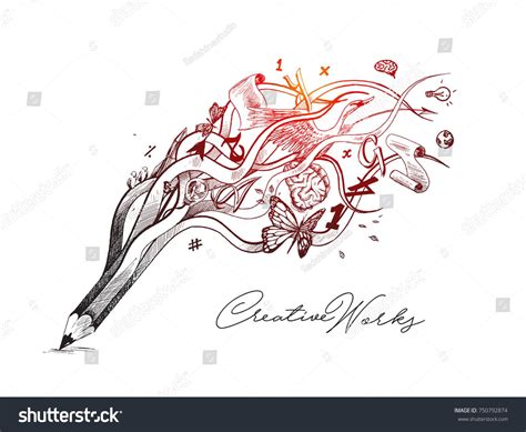 Creative pencil design illustration concept for creative process - Hand Drawn Sketch Vector ...