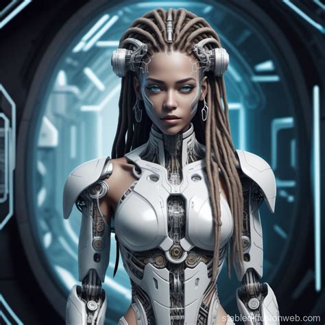 create a line art style image of a futuristic female figure with cybernetic enhancements the ...