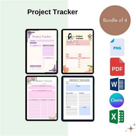 Project Tracker Template Printable in PDF, Word & Excel