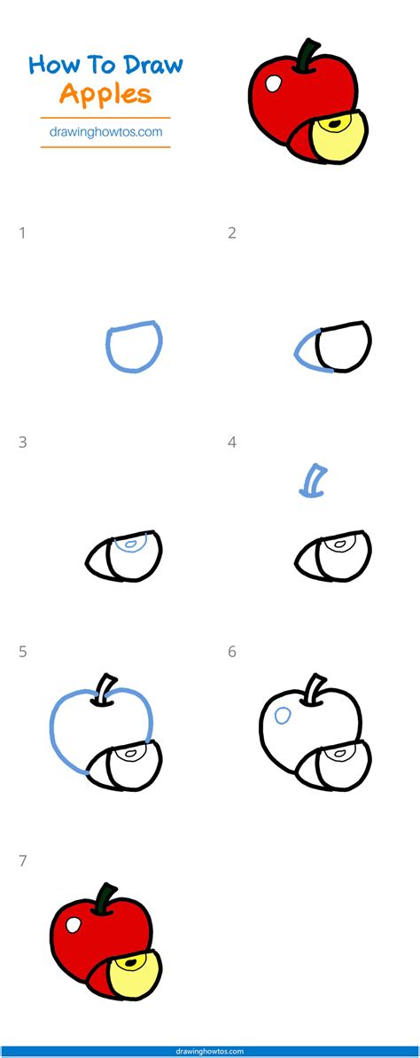 How to Draw Apples - Step by Step Easy Drawing Guides - Drawing Howtos