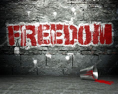 Graffiti wall with freedom, street background – Stock Editorial Photo © leszekglasner #18649833