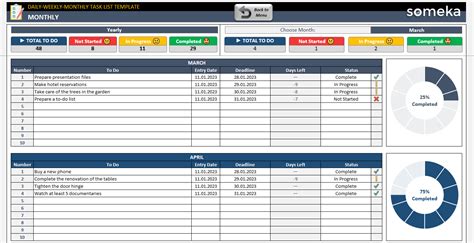 Excel Calendar With Task List - Liana Ophelie