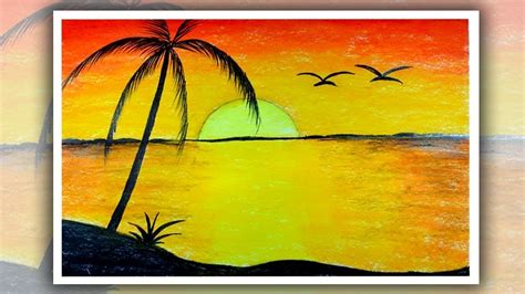 Pencil Drawing Of Natural Scenery Sunrise - Scenery Pemandangan Dessin Paysage Dibujando ...