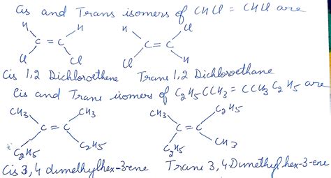 Draw cis and trans isomers of the following compounds. also write their ...