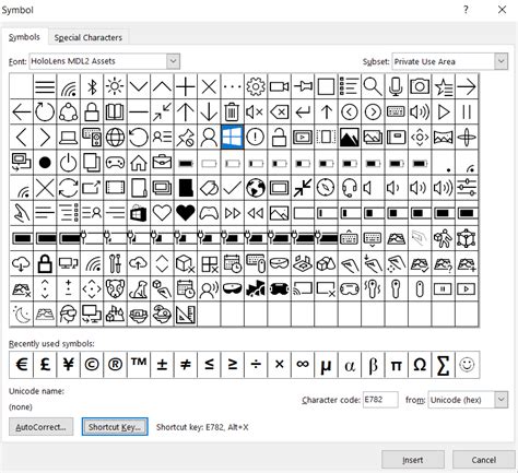 Keyboard symbols