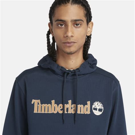 Linear Logo Hoodie for Men in Navy