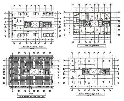 Raft Foundation Construction Plan download AutoCAD Drawing - Cadbull