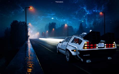 Back to the Future DeLorean Car Illustration Wallpaper, HD Cars 4K Wallpapers, Images and ...