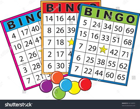 Three Colorful Bingo Cards Stock Vector 94128955 - Shutterstock