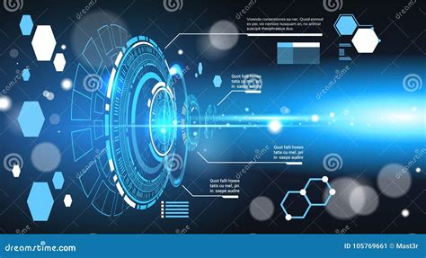 Set of Computer Futuristic Infographic Elements Tech Abstract Background Template Charts and ...