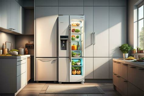 Modern kitchen interior with fridge. generative ai 27057905 Stock Photo at Vecteezy