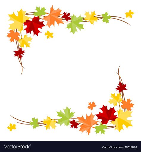 Autumn leaves border Royalty Free Vector Image