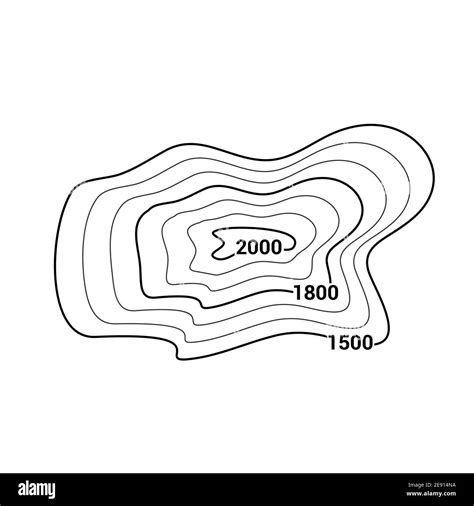 Topographic map contour vector mountain geographic relief background. Contour map terrain Stock ...