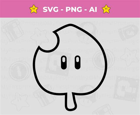 Mario Super Leaf Outline SVG Vector Cut File SVG for Cricut - Etsy Canada