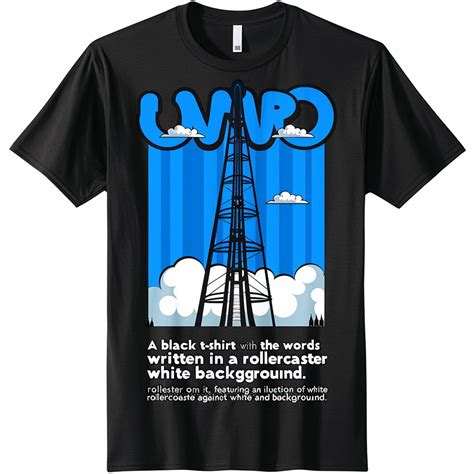 Black Rollercoaster Clouds Graphic Tee TheDirty Drop Unico Wait Blue Text White Background Men's ...