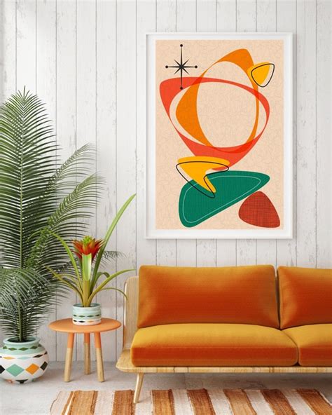 Atomic Art Retro Mid-Century Modern Wall Prints Abstract | Etsy