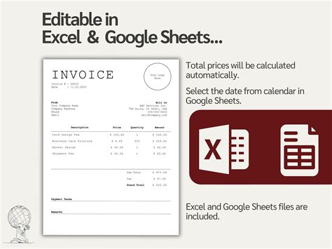 Invoice Template, Word, PDF, Excel, Docs, Invoice Template for Small Business, Small Business ...