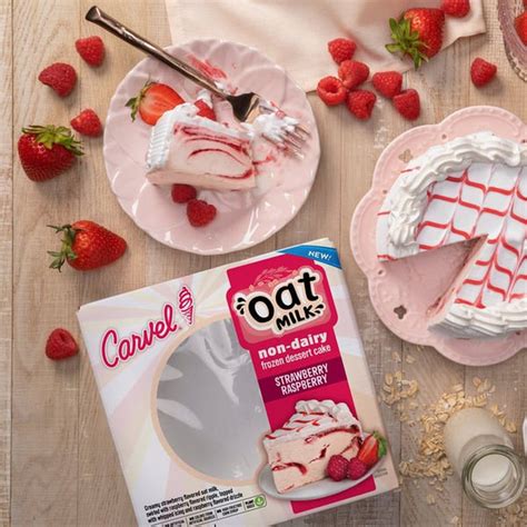 Carvel Oat Milk Frozen Dessert Cake, Strawberry Raspberry, Non Dairy (25 fl oz) Delivery or ...