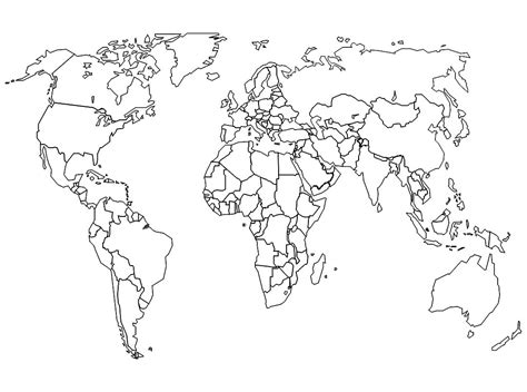 World Map Printable Blank - Printable Word Searches