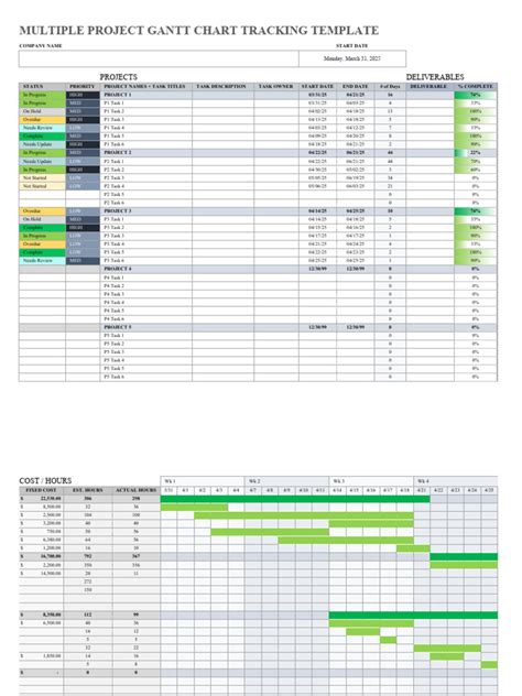 IC Multiple Project Gantt Chart Tracking 11362 | PDF